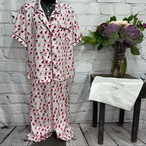 Kate spade lipstick satin pajama set XL